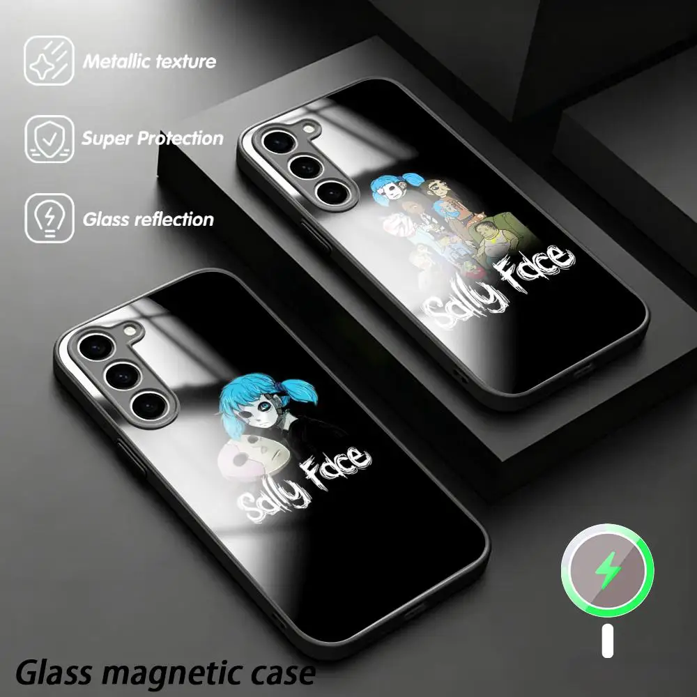 American game sally face Horror Phone Case For Samsung S26 S25 S24 S23 S22 S21 Plus Ultra Fold A Glass Magnetic Case