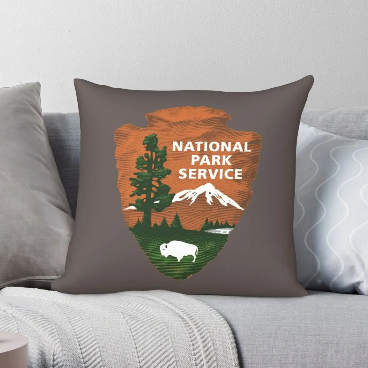 National Park Service Pillowcase Polyester Linen Velvet Pattern Zip Decor Room Cushion Cover