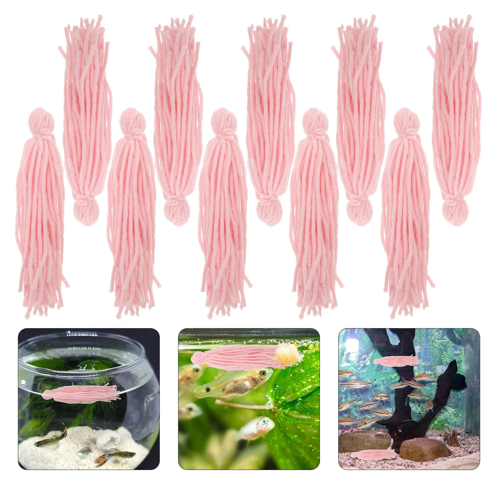 

10Pcs Fish Tank Floating Breeding Mop Wool Yarn Spawning Mop Aquarium Fish Breeding Tool for Angelfish Shrimp Farm