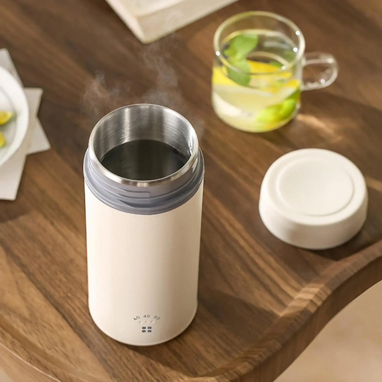 Electric Kettle For Car 260ml Leakproof Stainless Steel Liner Bottle Insulated Water Heater Mug For Coffee Milk Tea Traveling
