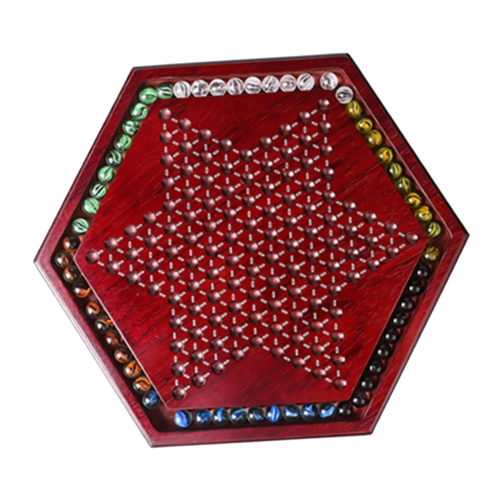 Classic Chinese Checkers Glass Pieces Fun Toy Multiplayer Set