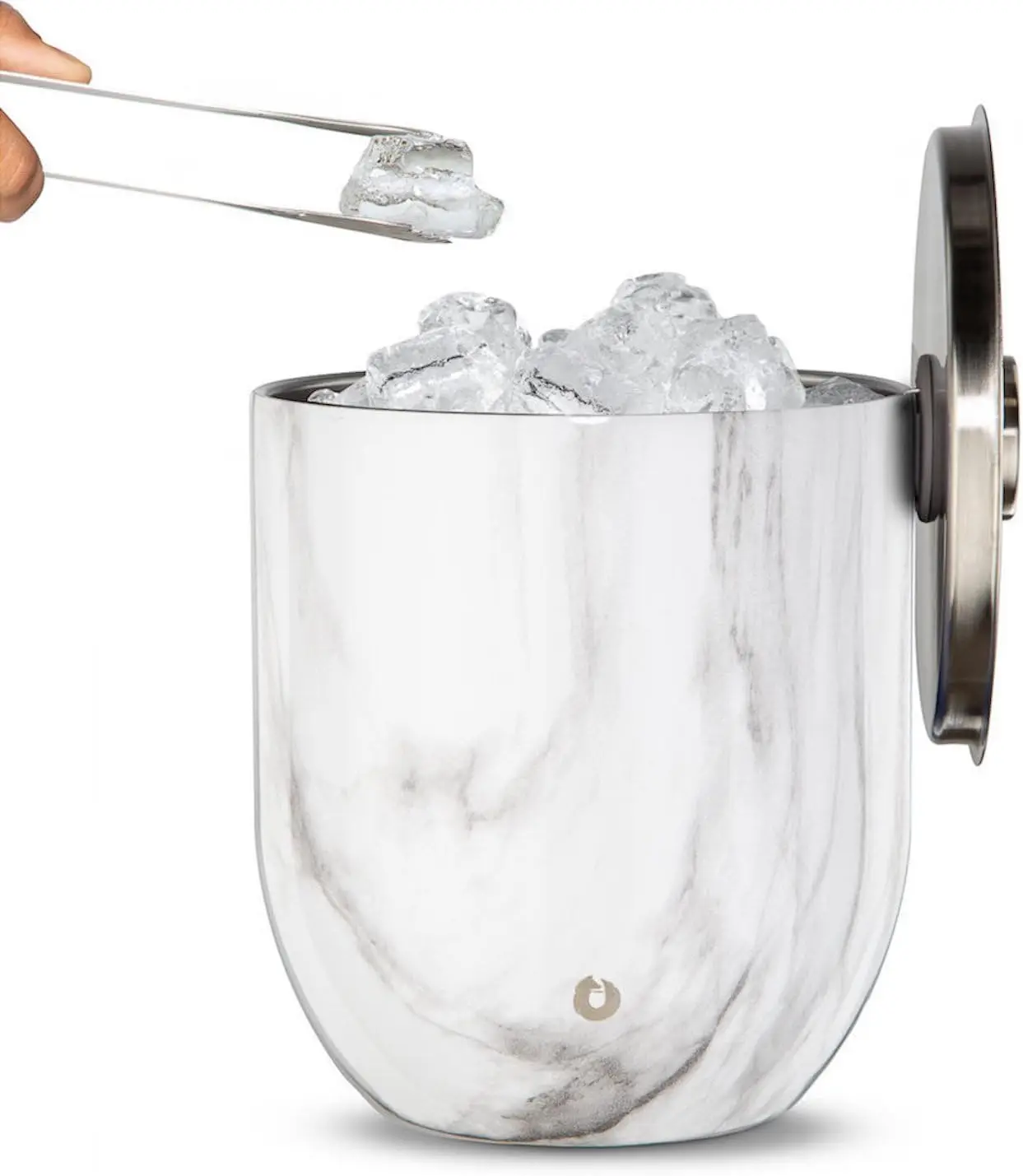 

Premium Vacuum Insulated Stainless Steel Ice Bucket with Lid/Tongs, Non-Rubber Bottom, Home Bar Accessories, Bartending