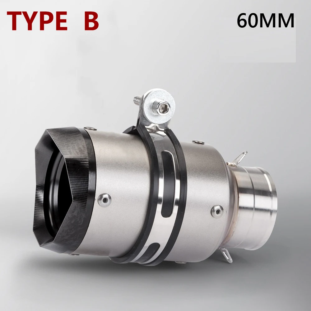 60MM Universal Motorcycle GP Exhaust CNC Carbon Fiber DB Killer Escape Muffler For Kawasaki   RC390 S1000XR Z900 FZ6  Slip On - view 4