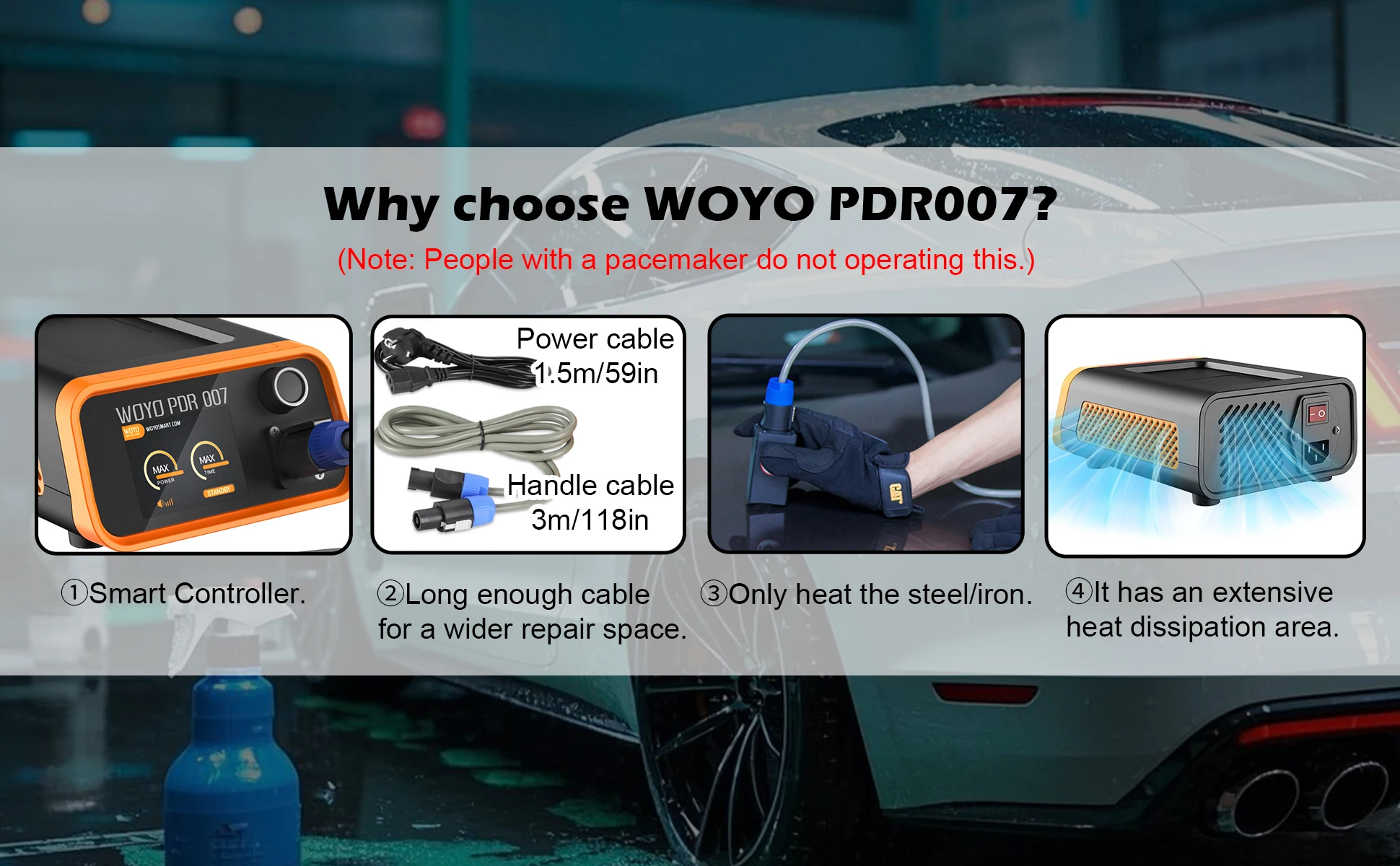 WOYO PDR007 PDR Werkzeuge für Stahl/Eisen Karosserie Delle Reparatur werkzeug – Detail 2