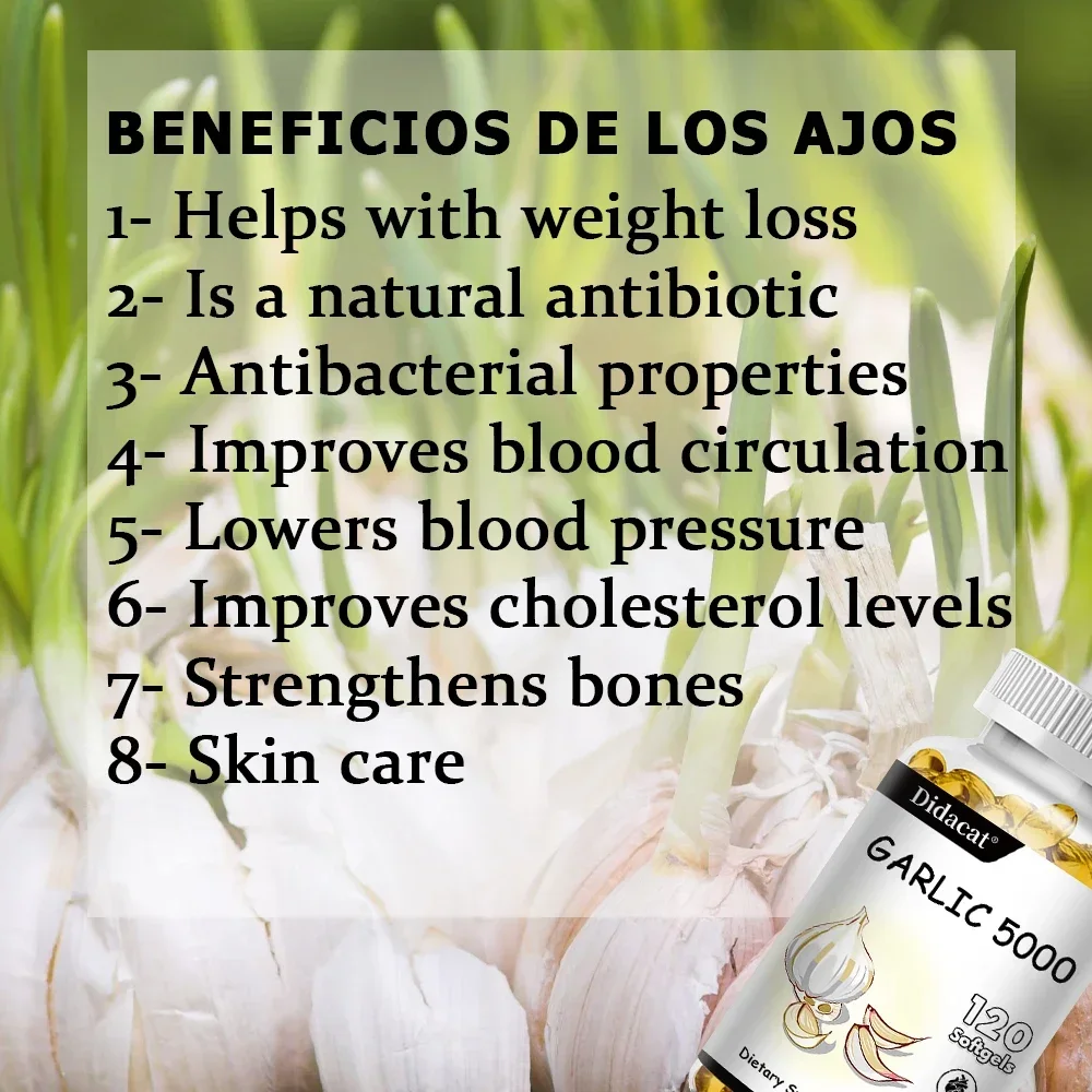 Strong Odorless Garlic Extract Capsules Immunity Skin Heart Health Cholesterol Levels Healthy Dietary Supplement