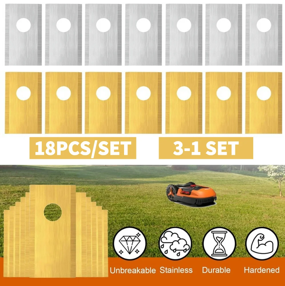 

18-54Pcs Single Hole Lawn Mower Cutting Blade Set Lawn Mower Blade Robotic Lawn Mowers Replacement for Worx Landroid Lawn Mowers