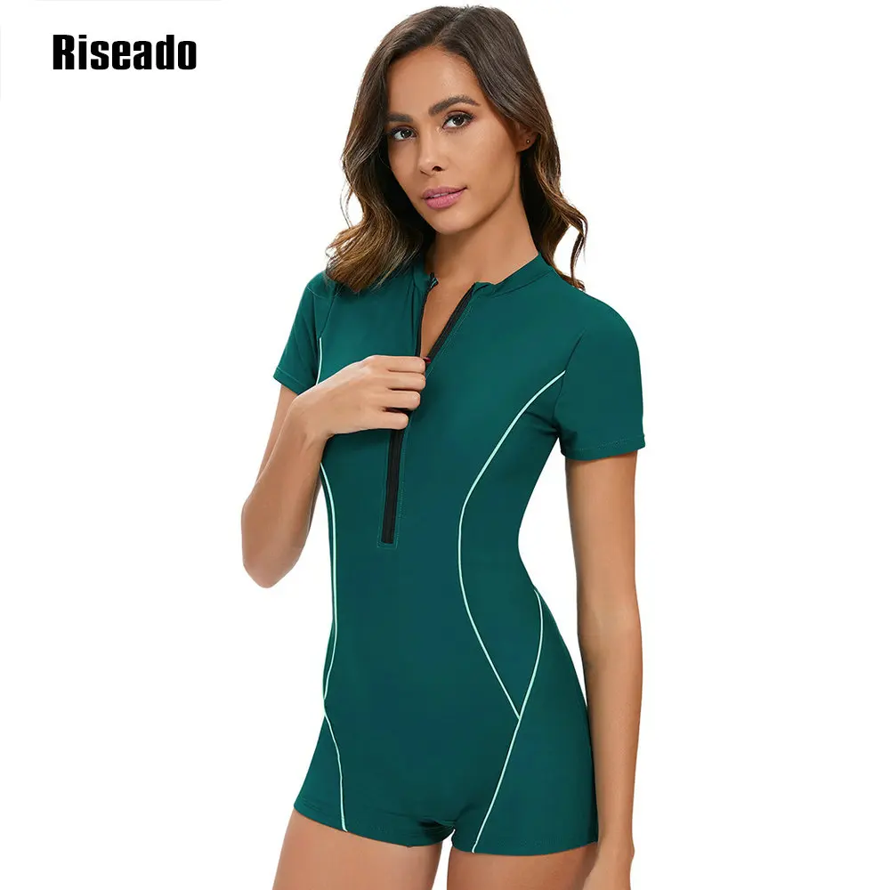 Sports Swimwear 2024 Riseado One-pieces Swimsuits Women Swimming Suit Shorts Bathing Suits Summer Short Sleeve Bathing Suits