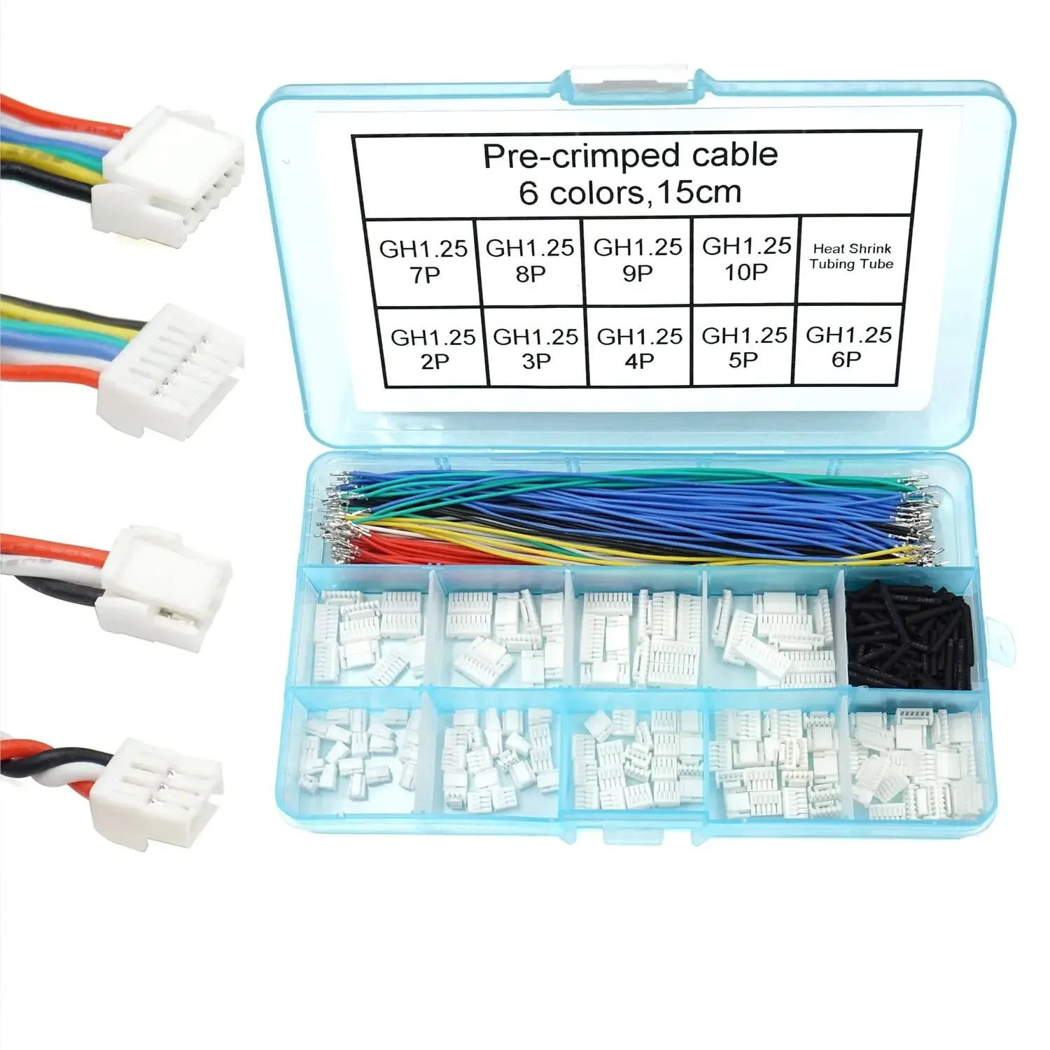 

2.54mm XH Connector Socket Kit with Pre-Crimped Wire 2/3/4/5/6/Pin Housing JST Adapter Male and Female Compatible