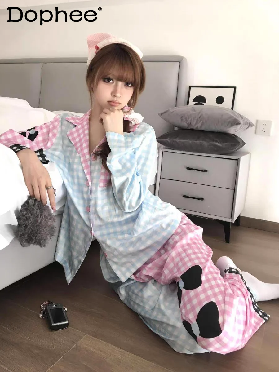 y2k-subculture-millennium-japanese-style-anime-long-sleeve-women's-pajamas-winter-comfortable-loose-casual-homewear-set