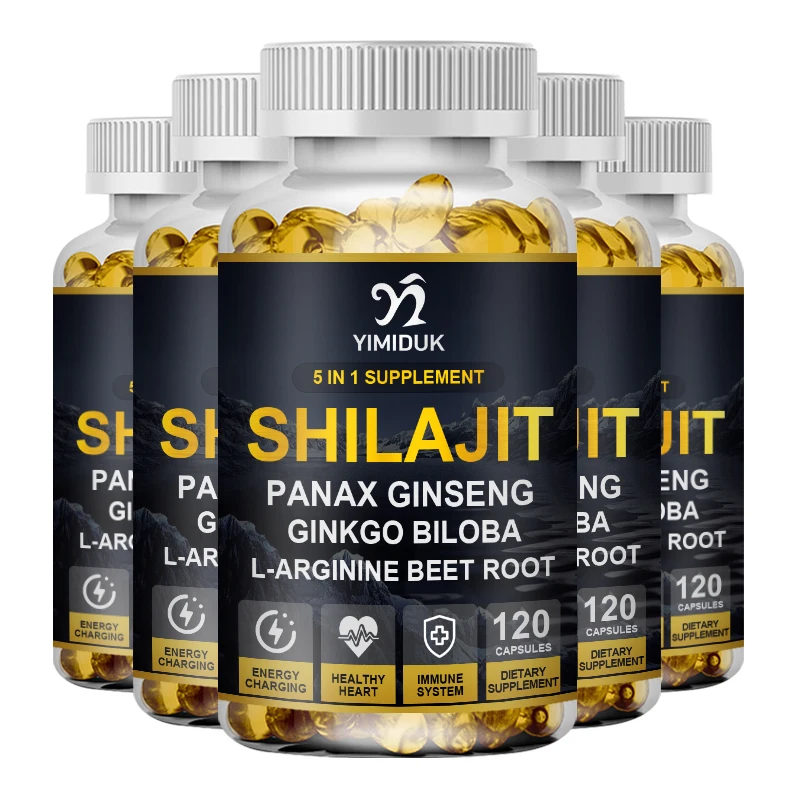 Ginseng Shilajit Original Capsules Immune System Brain Memory Function Health No Stress Male Hormone Balance