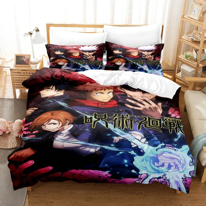 

Аниме дзюдзюцу кайсен пододеяльник с милым принтом детская спальня подростковое постельное белье аниме мультфильм 100% полиэстер приятный для кожи