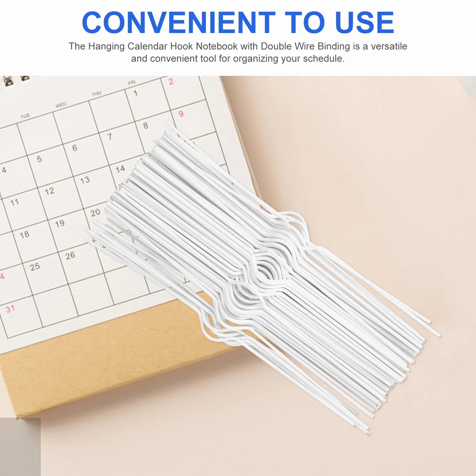

100 Pcs Hanging Calendar Hooks Reusable Steel Wire Binder Clips Iron Small Hooks for Calendars DIY Binding Organizer