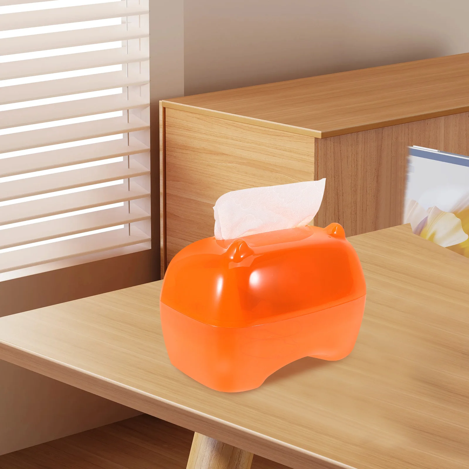 

Creative Desktop Tissue Holder Cat Shape Acrylic Rectangular Tissue Dispenser Napkin Storage Box for Living Room Dining Area