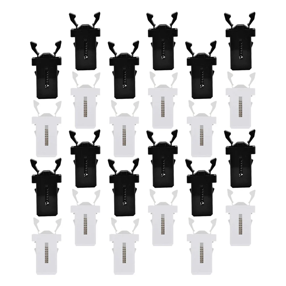 24 Pcs Trash Can Press on Fastener Black White Clip Latch Universal Garbage Bin Lock Parts Easy Install Replacement Prevent