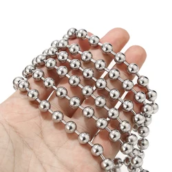 1M/2M Stainless Steel Large Charm Beaded Chains 8mm Width Ball Chain for DIY Jewelry Bracelets Necklaces Making Findings