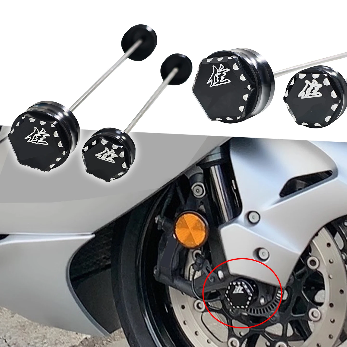 

For Suzuki Hayabusa GSXR1300 GSX1300R 1999-2026year Front and rear wheel protectors front and rear axle front fork crash sliders