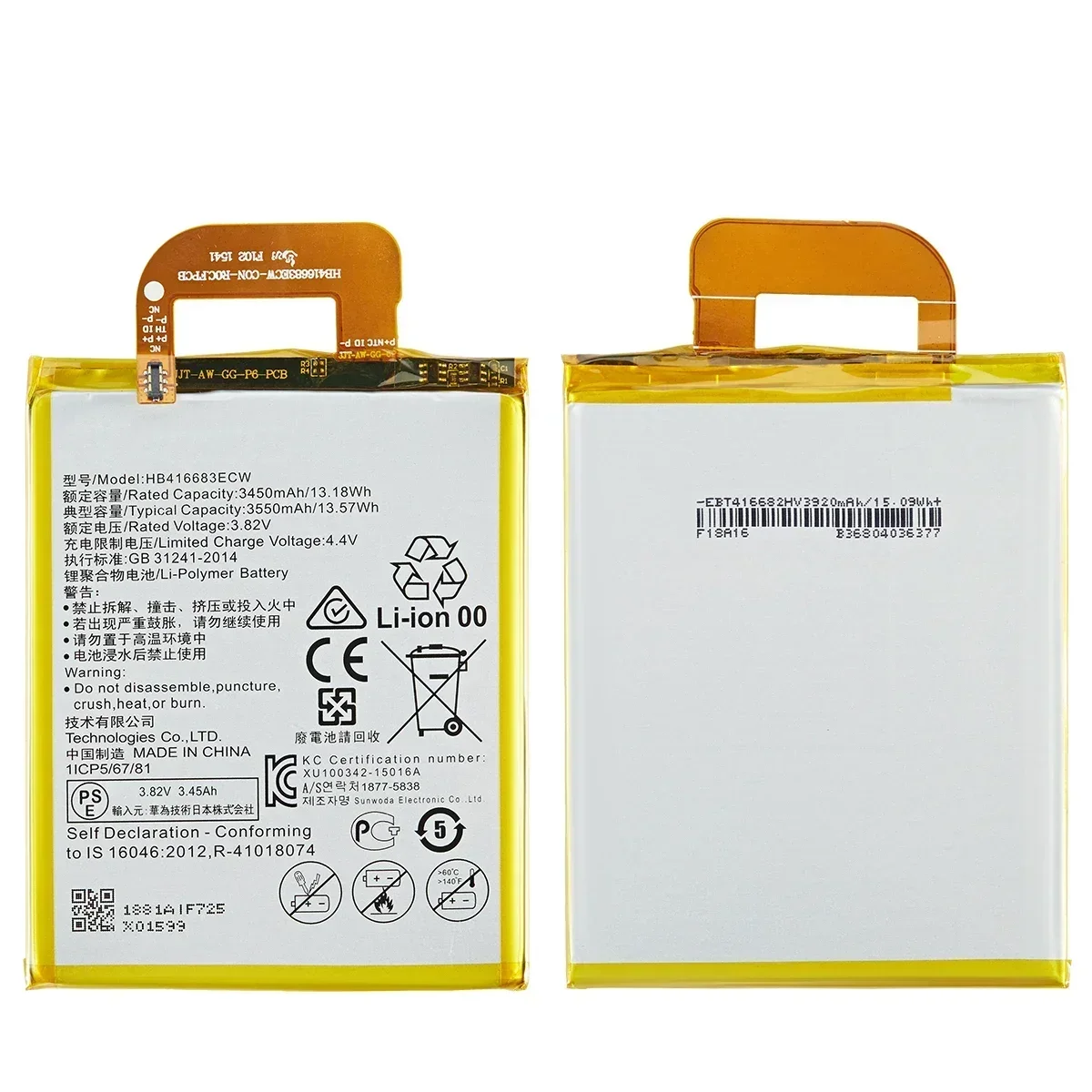 HB 100% original 416683 Batería ECW 3550mAh para HUAWEI Nexus 6P Nexus6P H1511 H1512 baterías de teléfonos móviles + herramientas