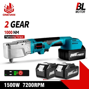 ONEVAN 브러시리스 전기 래칫 렌치, 1/2 인치 1000NM 제거 나사 너트, 4800RPM 자동차 수리 전동 공구, 마키타 18V 배터리용