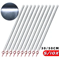 Barra de luz LED Interior para coche, lámpara de tira rígida transparente, vitrina para autobús, caravana, debajo del armario, 12V, 30/50CM, 5/10 Uds.