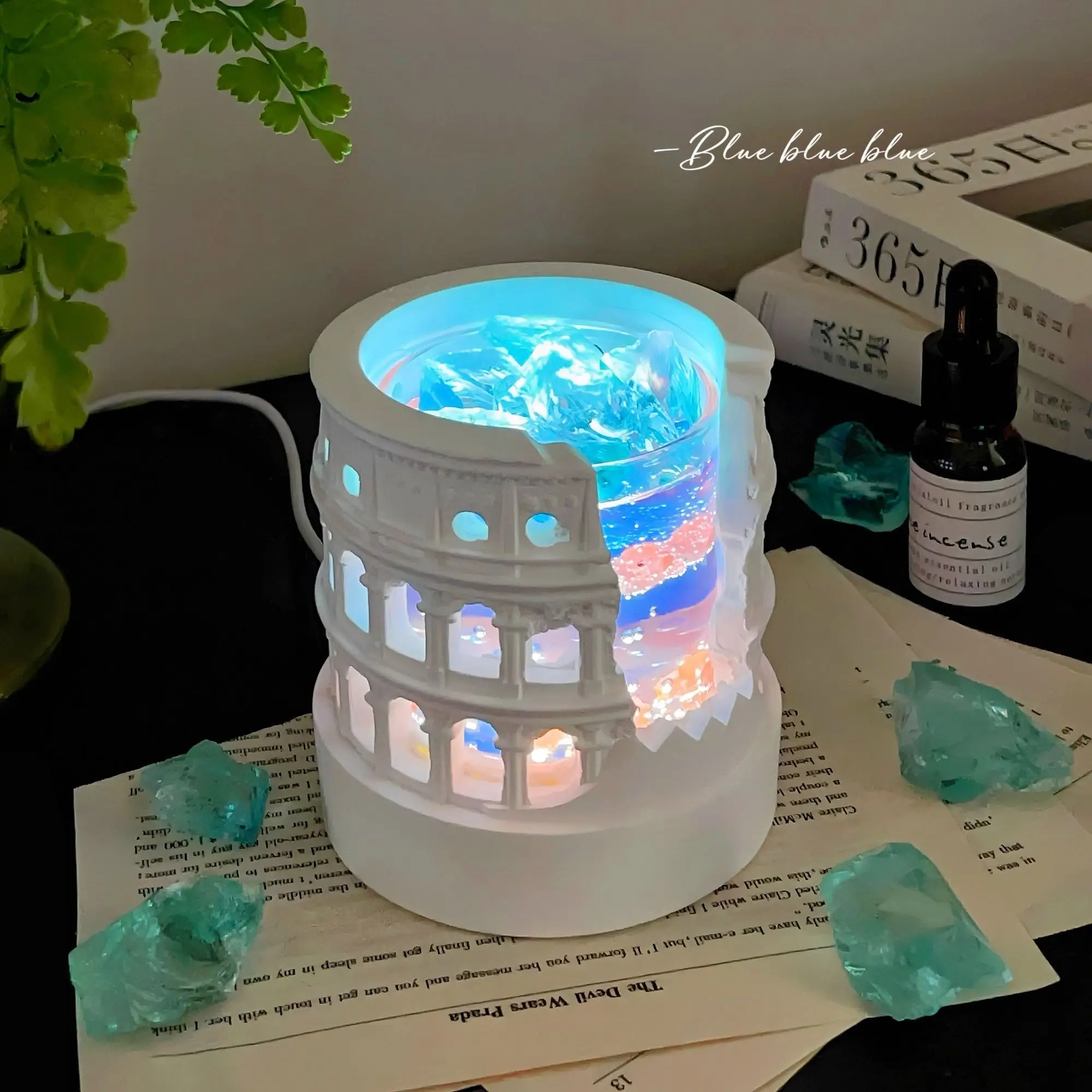 Roman Goldfish Flameless Fragrant Stone Aromatherapy Lamp Crystal Indoor Fragrance Nightlight Ornament