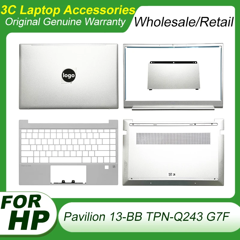 laptop lcd tampa traseira moldura frontal palmrest caixa inferior carcaca superior prata novo original hp pavilion 13 bb tpn q243 g7f 01