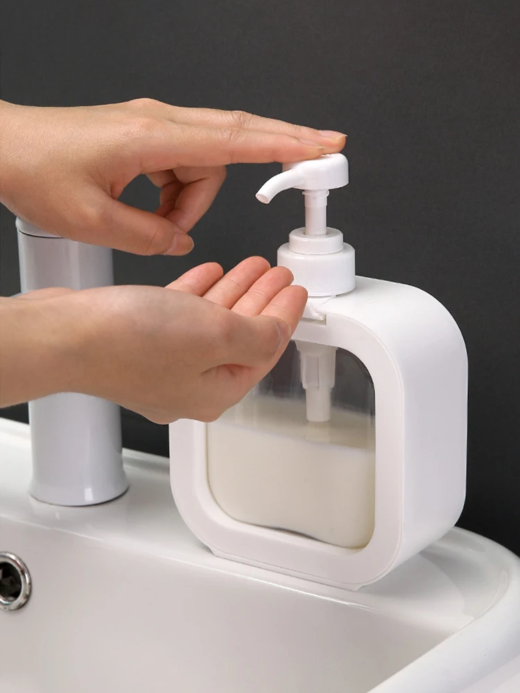 1/2 Stück Seifenspenderflasche mit großer Kapazität, transparente, sichtbare Kunststoff-Pressflasche, geeignet für Reisen, Küche, Badezimmer – Detail 9