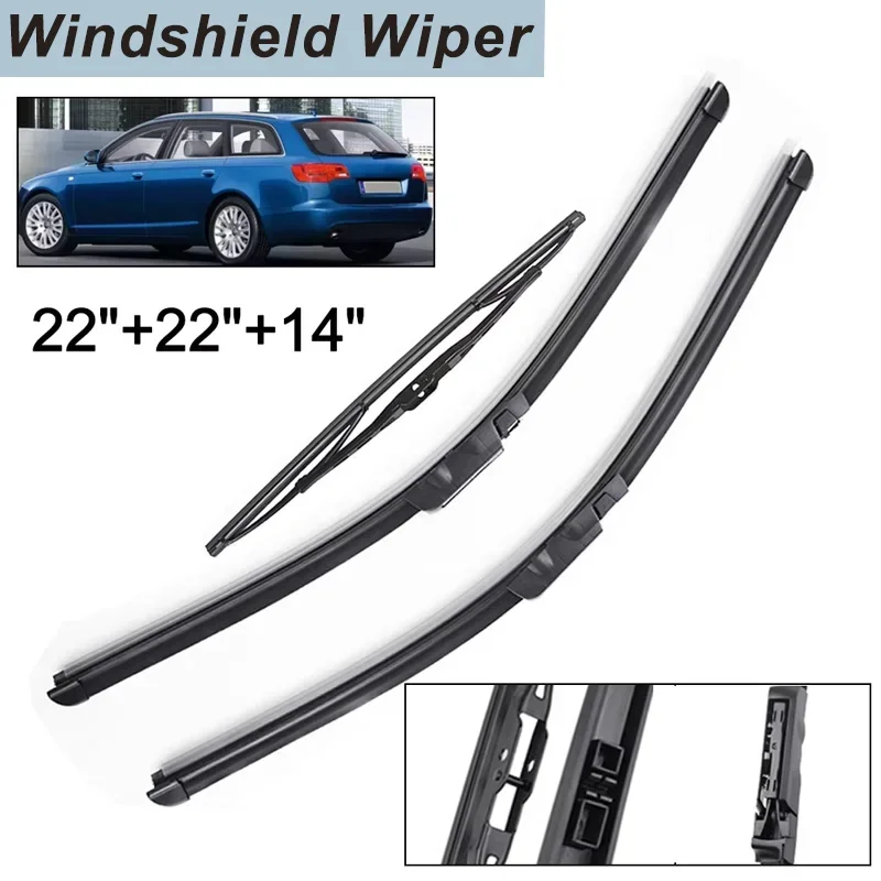22''22''14'' Windscreen Wiper Blades For Audi A6 C6 S6 RS6 2004 2005 2006 2007 2008 2009 2010 2011 Windshield Car Auto