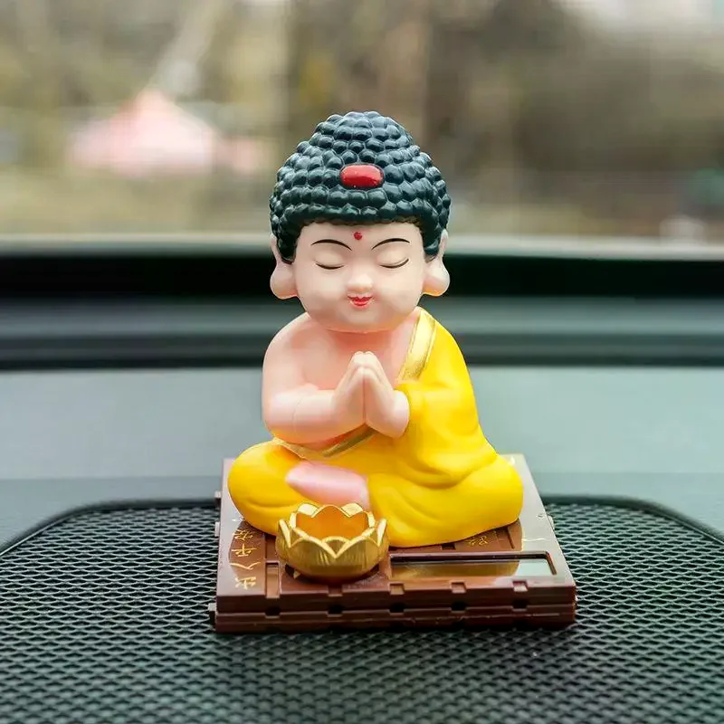 1Pcs Shaking Little Monk Car Interior Accessories Solar Powered Little Monk Car Decoration Desktop Ornaments