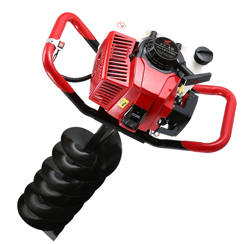 71CC Earth Auger With 15cm Drilling Head High Power Two Stroke Single Cylinder Hole Drilling Machine
