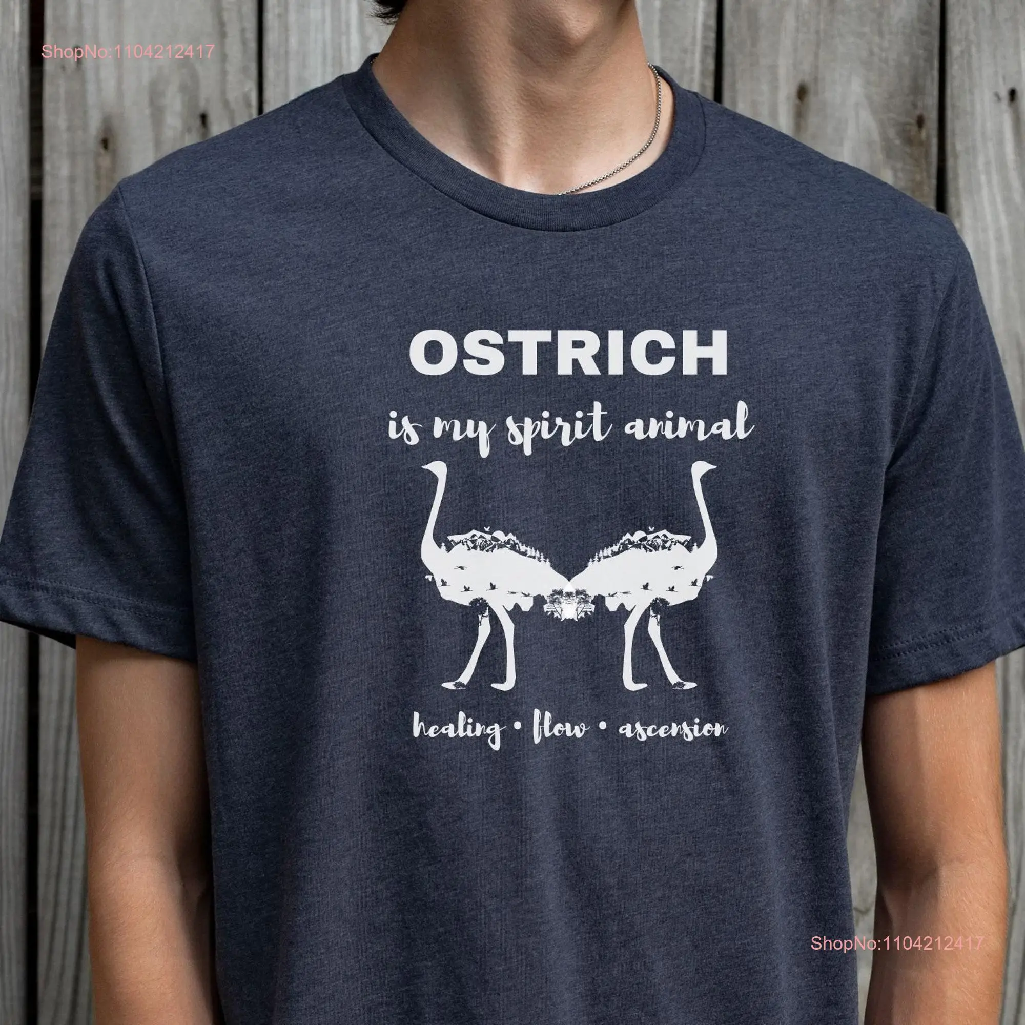 Ostrich T Shirt Spirit Animal Symbolism Power Shaman long or short sleeves