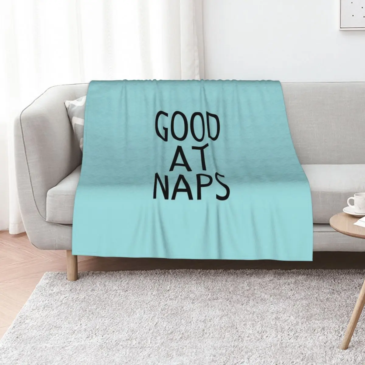 Good at Naps Blue Color Gifts Throw Blanket Luxury Brand Designers Quilt Flannels Thermal Tourist Blankets
