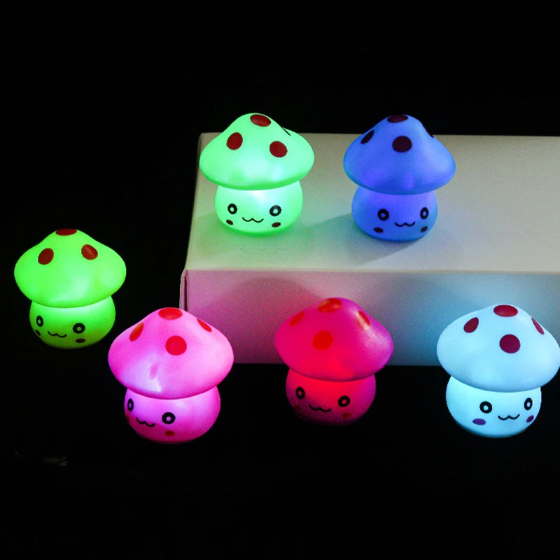 Mini LED Cogumelo Night Light, Colorido, 7 Cores, Bebê, Quarto das Crianças, Mesa, Cabeceira Decoração Lâmpada, Verde, Azul, Vermelho