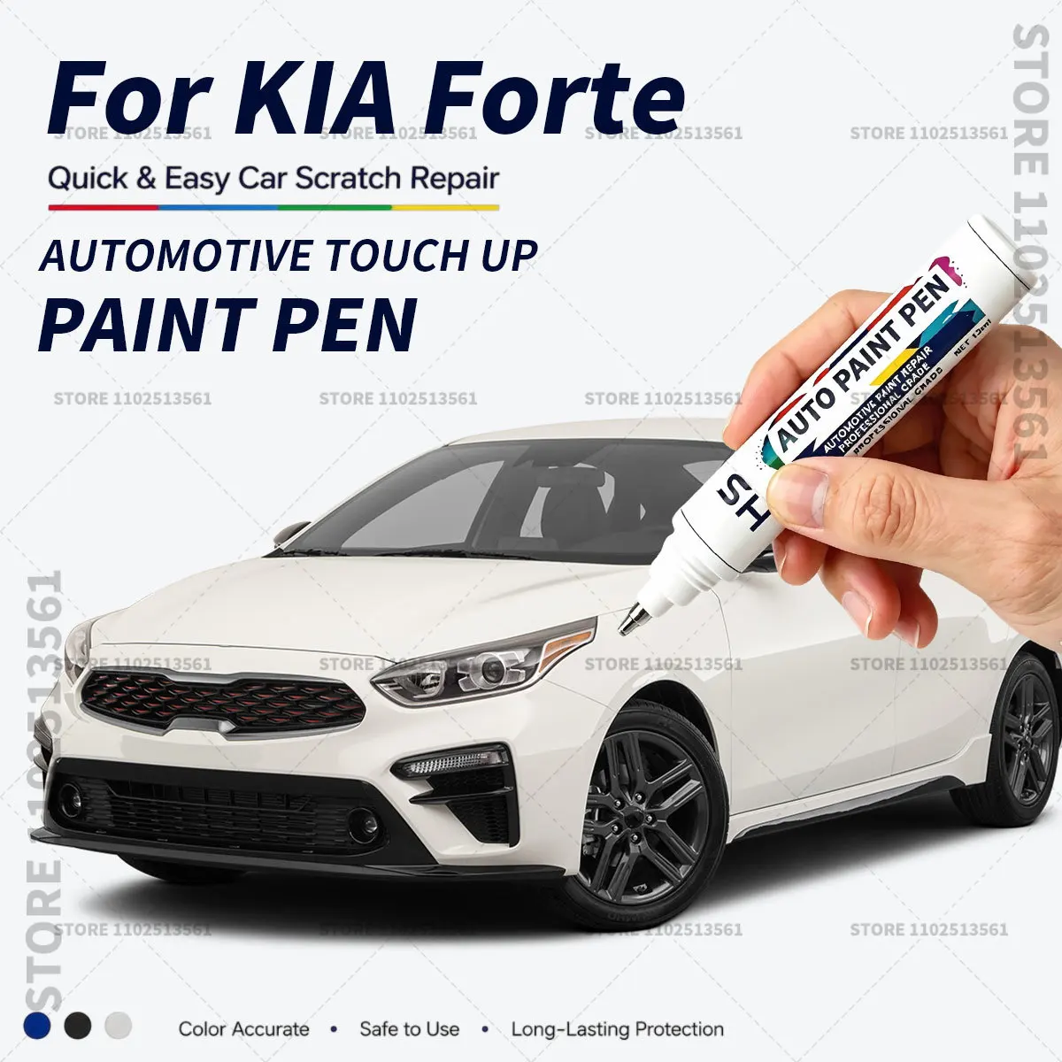 Car Paint Repair Marker Pen Quick Dry Scratch Remover Touch Up Coating Pen For Auto Accessories For Kia Forte White Black Blue