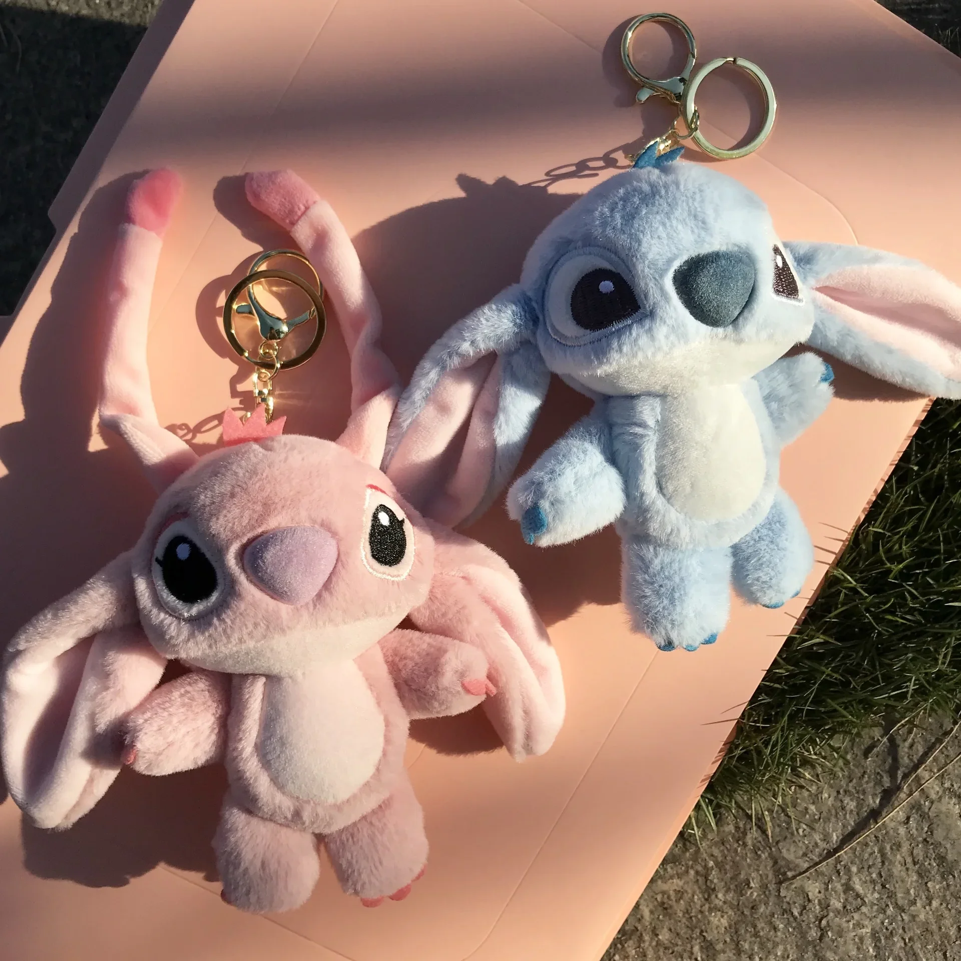

Cartoon Stitch Plush Keychain Soft Toy Cute Stuffed Animal Pendant Gift for Girls Angel Doll Bag Charm Kids Birthday Present