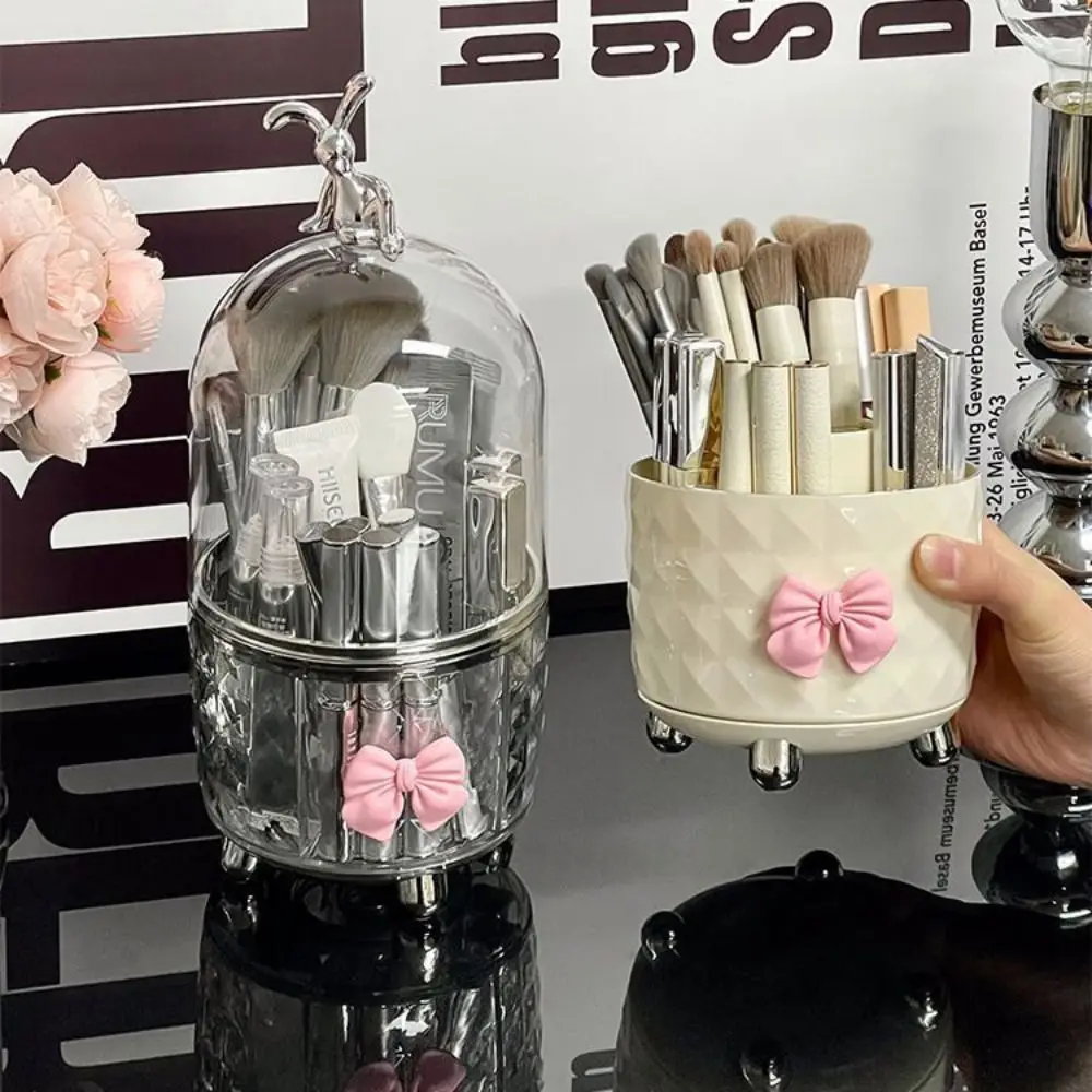 

Rotatable Cosmetics Storage Box Transparent with Cover Compartment Dressing Table Shelf Exquisite Multi-function