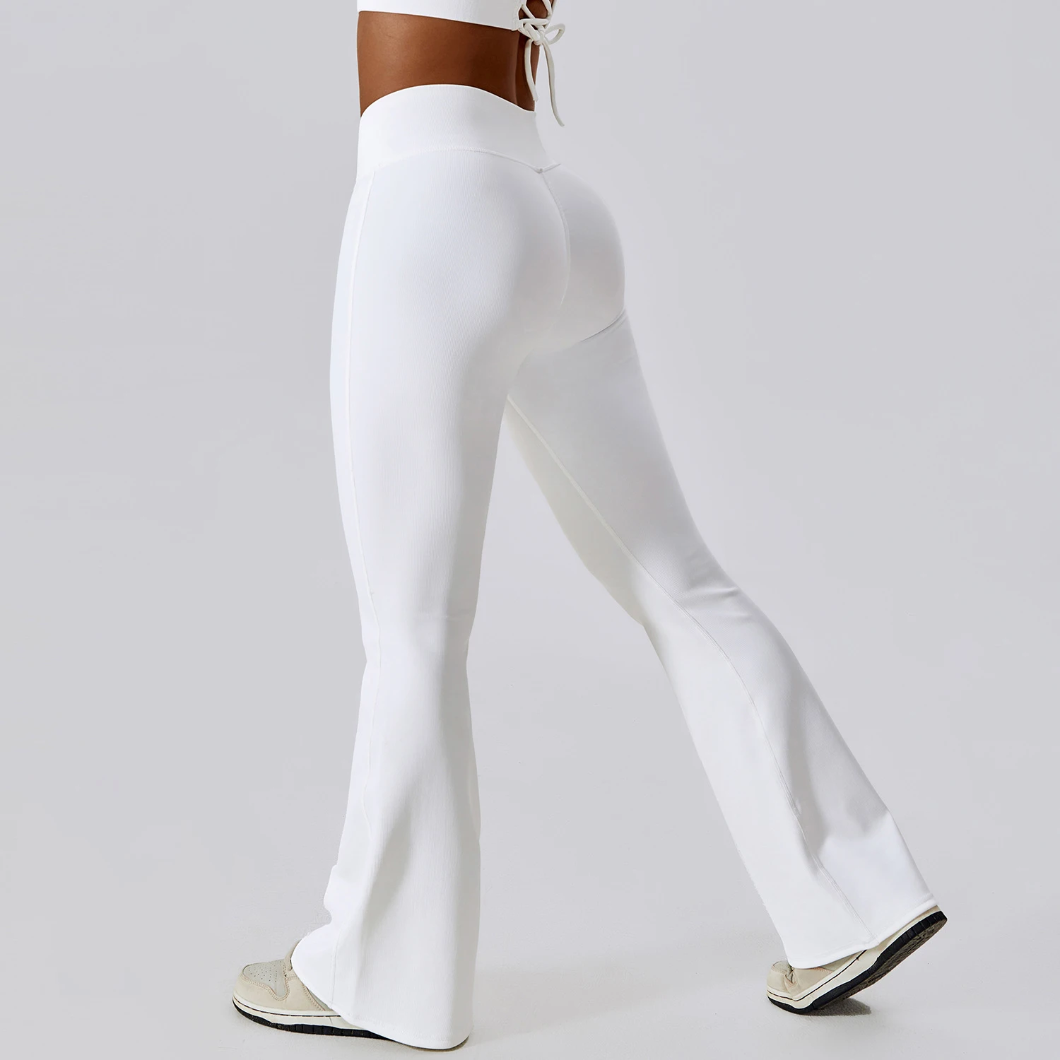 Women's High Waist Yoga Flared Pants Dance Running Sports Fitness Full length Wide Leg Pants Casual Hip Lifting Toursers