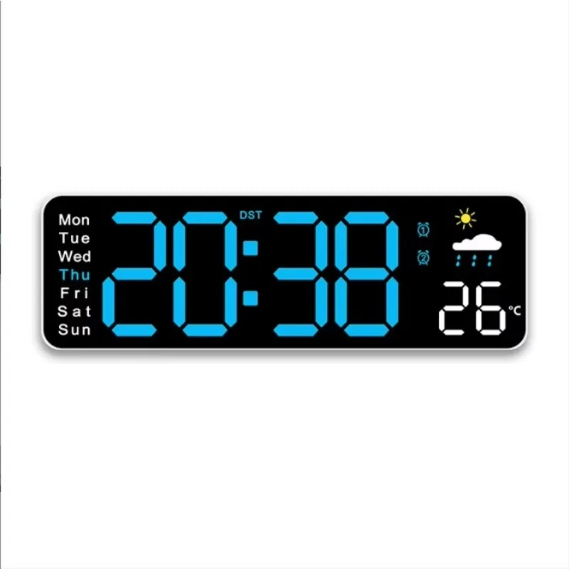 

Multifunction Brightness Adjustable Timer Weather Display Light Emitting Diode Digital Wall Clock