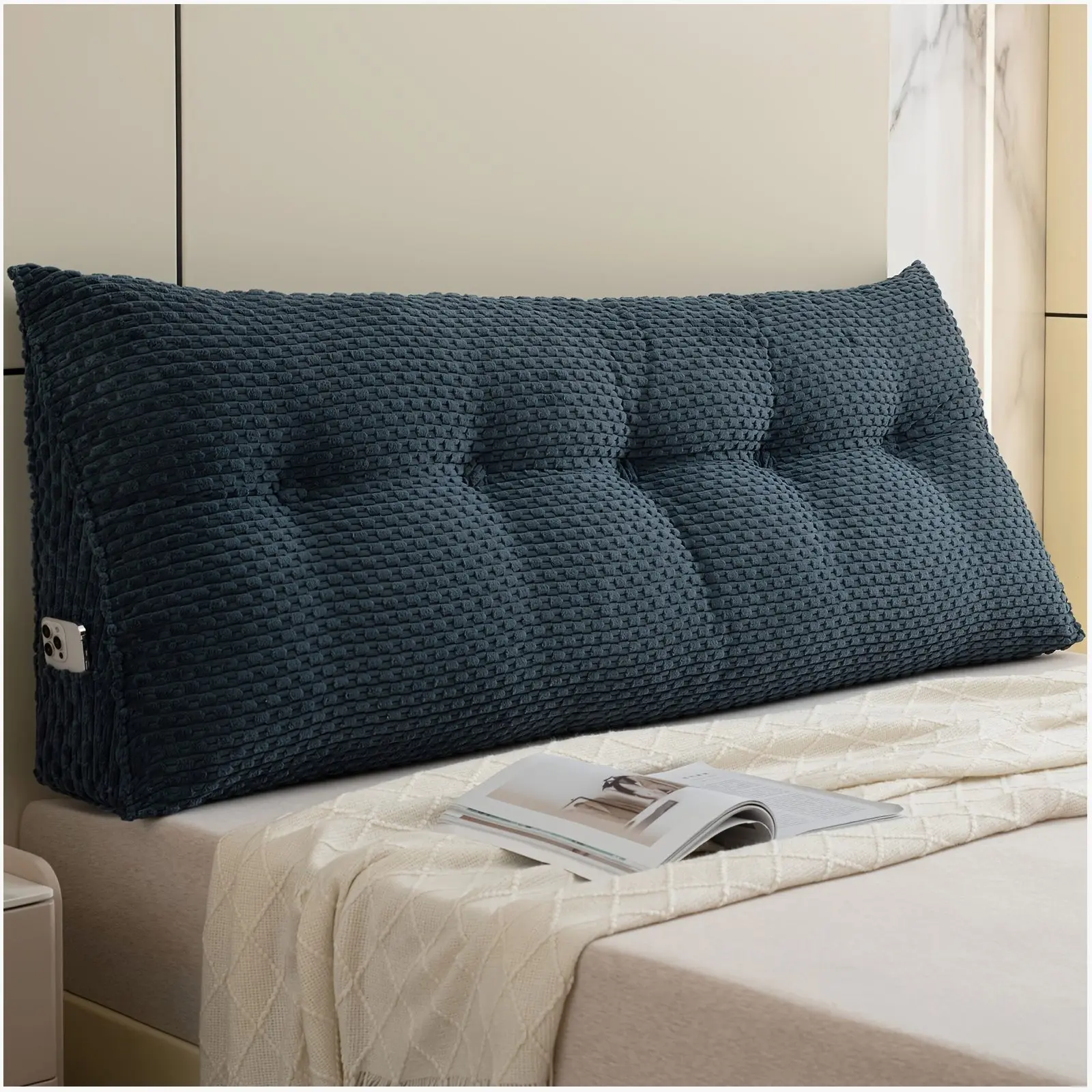 

Luxury Milk Velvet Wedge Pillow – Removable Washable Cover, Zippered Design for Easy Care | Soft Support Cushion for Reading, Backrest, Bed Positioning & Sofa Use | Gentle Slope Shape, Medium-Firm Fill, Machine-Washable Cover (Hand Wash Recommended)
