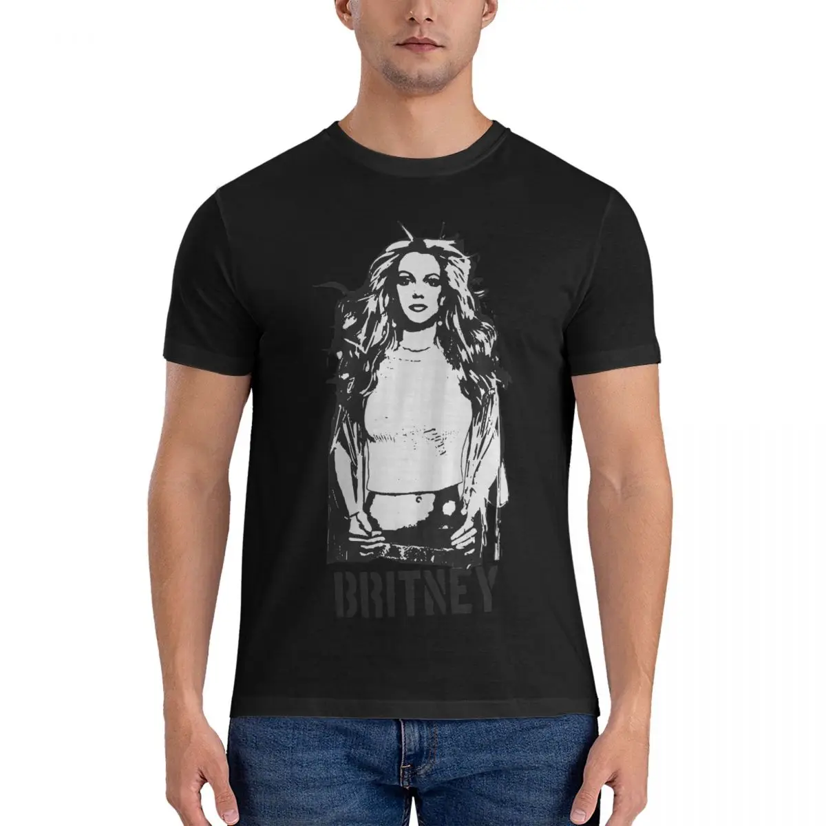 Brit Aesthetic Men T Shirts Beyonce Giselle Knowles Novelty Tees Short Sleeve Crew Neck T-Shirt Cotton Gift Clothes