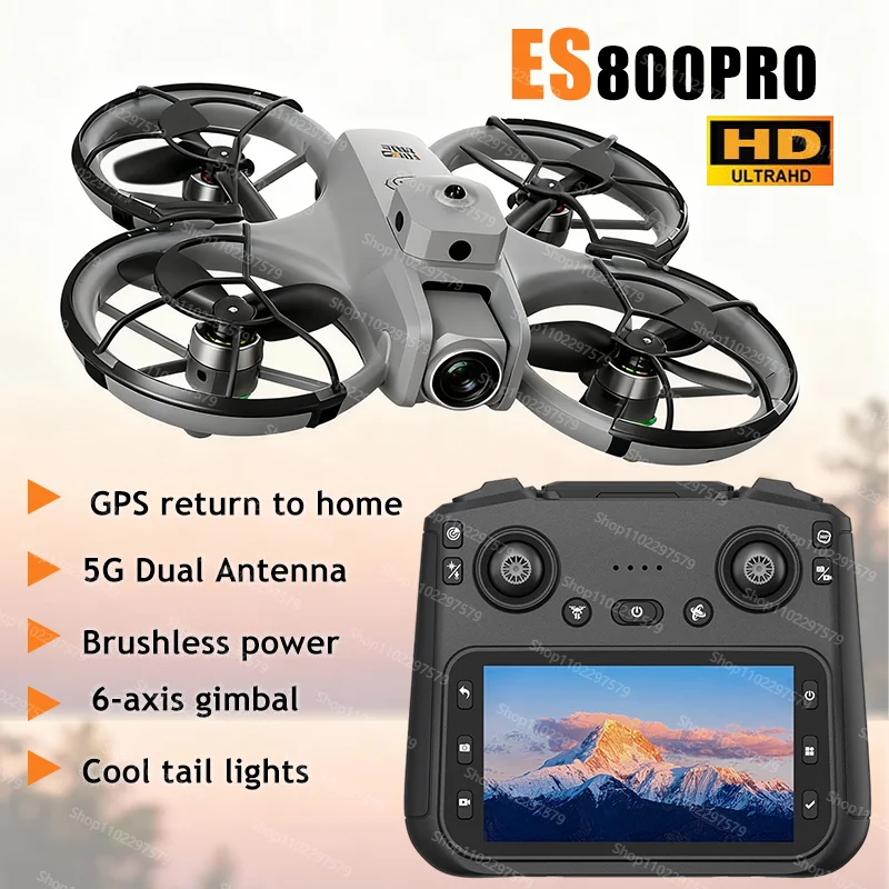 

Hot ES800PRO Drone With Screen Brushless 6-axis Optical Stream Positioning Quadcopter With Camera FPV Traverser Novice Gift Toys