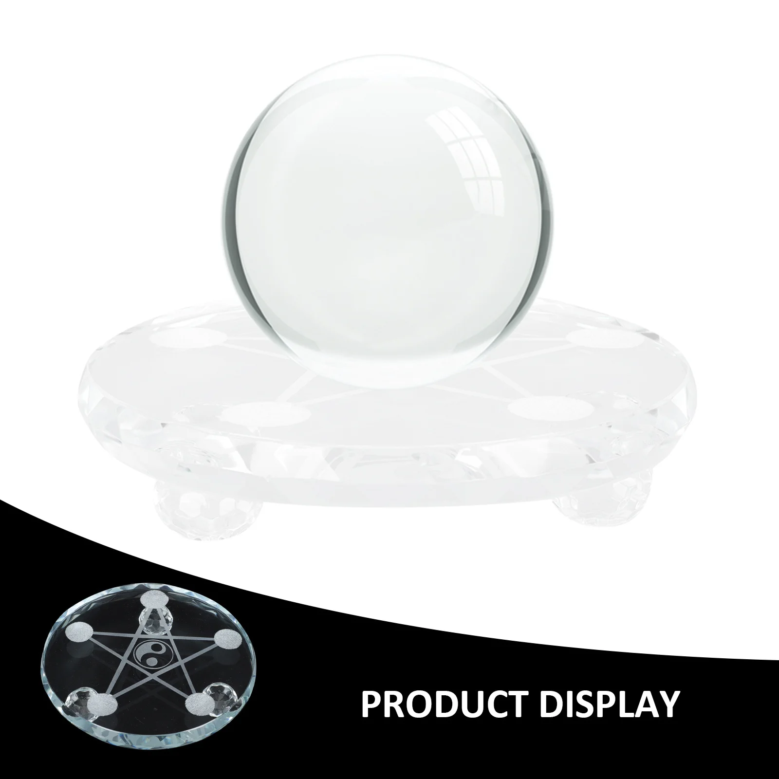 

Crystal Balls Display Stand Exquisite Glass Jade Pedestal Round Transparent Base Chinese Style Decorative Agate Holder Desktop