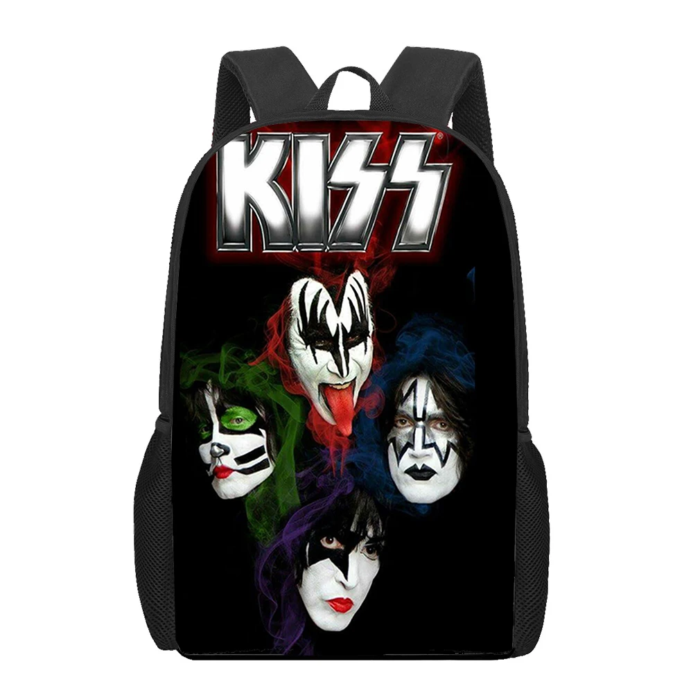 Kiss Band 16 inch Kids School Bags 3D Print Children Book Bags for Girls Boys Orthopedic Schoolbag Primary Backpacks Mochila