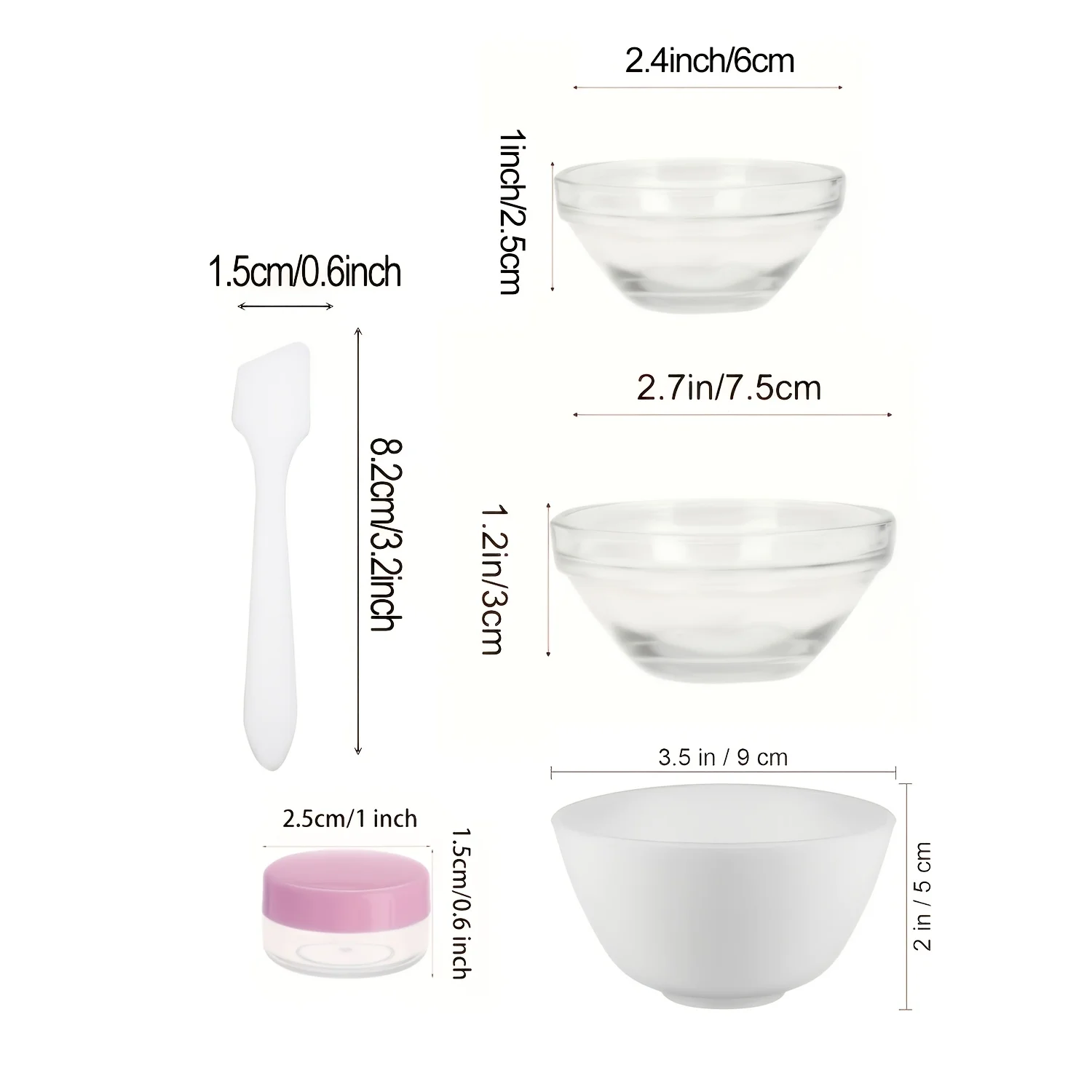 12-Piece Facial Mask Bowl Set, 3 Different Models of DIY Mask Bowls with Mixing Sticks, Suitable for Skincare, Mud Masks, and Home Spa