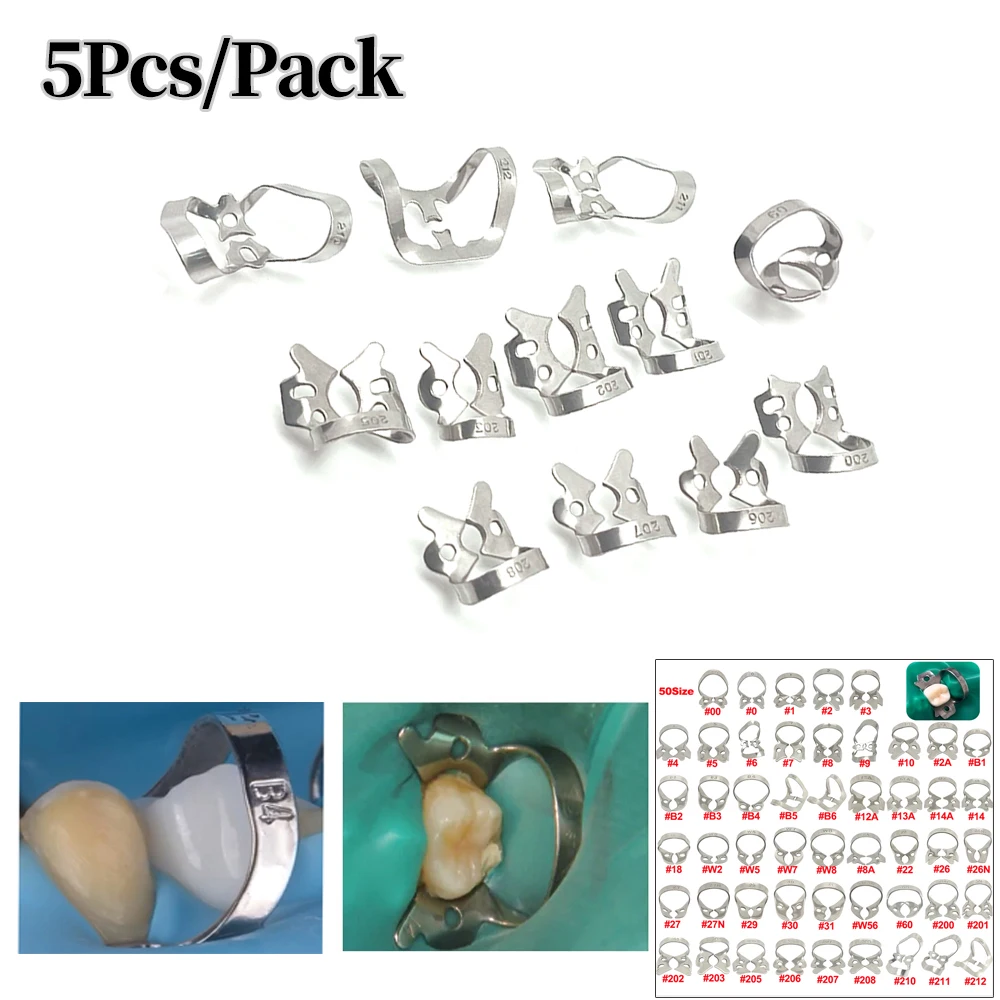 

5 шт., стоматологические резиновые зажимы из нержавеющей стали, эндодонтические восстановительные барьерные зажимы, аксессуары для стоматологии