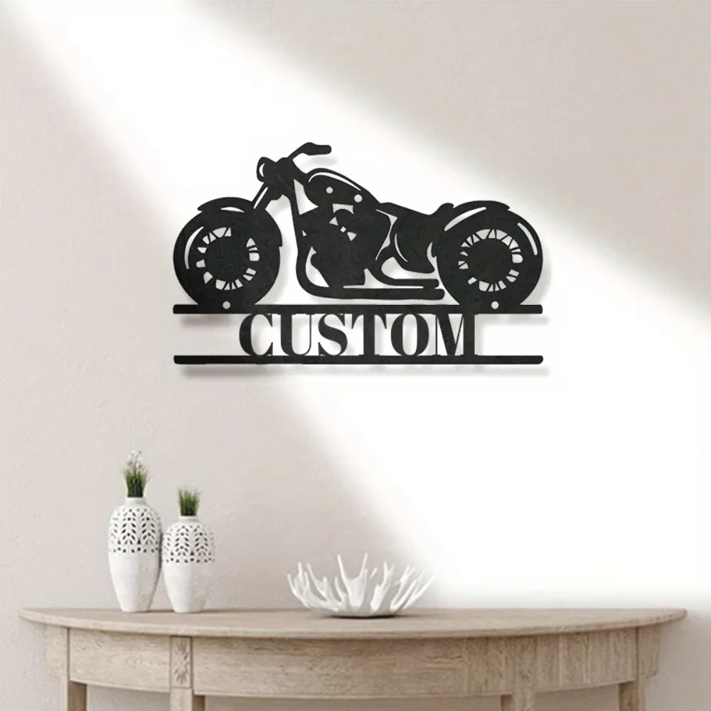 

Custom Motorcycle Wall Decor Handmade,Personalized Metal Name Sign,Ideal for Home/Club Contemporary Hanging Wall Sculpture