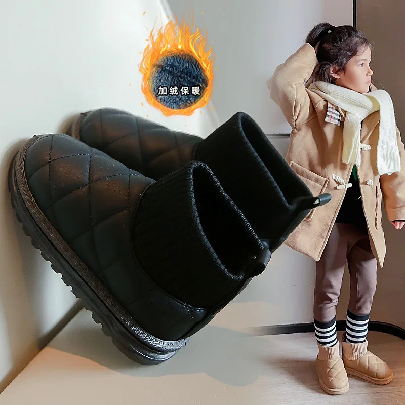 2023  Winter New Boys Girls Children Snow Boots Warm Cotton Shoes