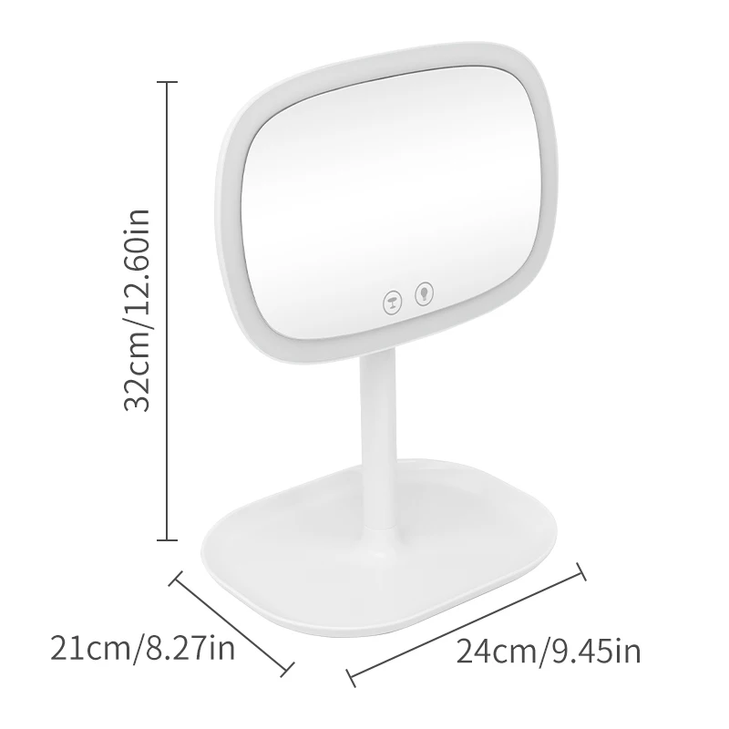 مصباح طاولة ومرآة مكياج 2 في 1 مع تعتيم باللمس، تكبير 1X/10X، يعمل بمنفذ USB، لزينة المكتب #5