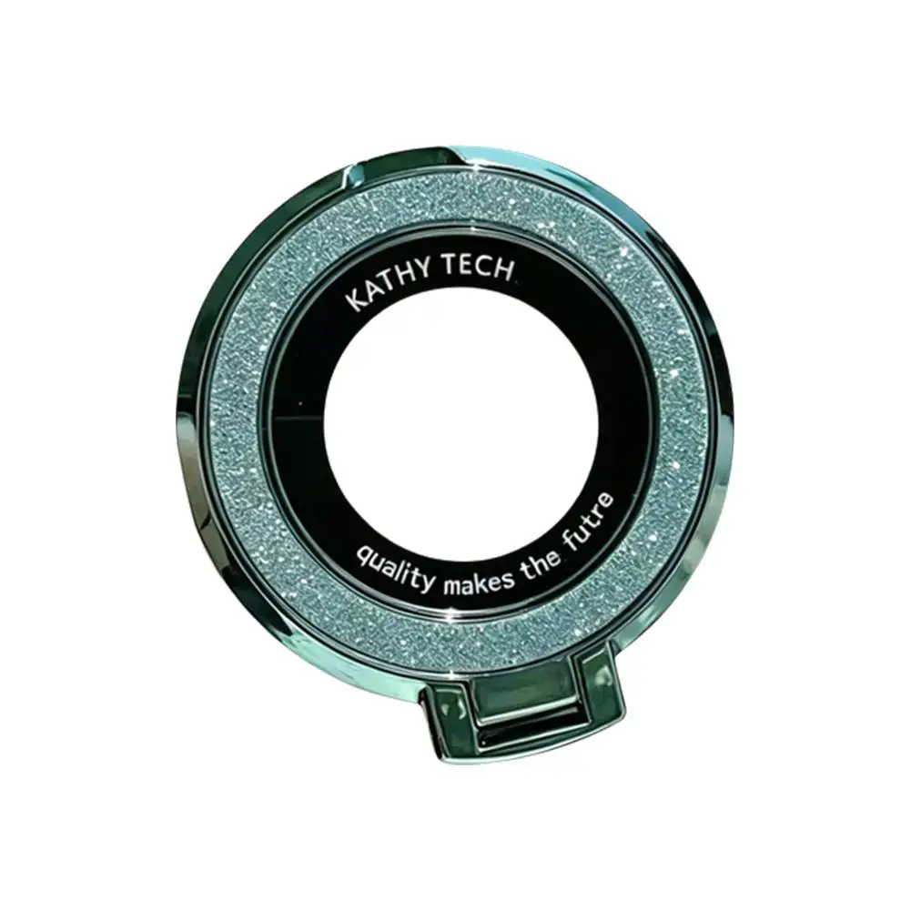 Doppelring-Handyhalter mit Ständer, Glitzer, faltbarer Handyring-Griff, ultradünner ABS-Fingerring-Ständer, universeller, mehrwinkeliger Tischständer – Detail 6