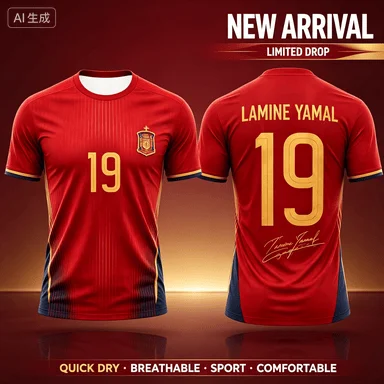 Image of Heißer Verkauf Neues Yamal Fußball-Fan-Shirt Kinder- und Erwachsenen-Fußballtrikot Bedrucktes Schnelltrocknendes Sport-T-Shirt für Outdoor-Training und Freizeitkleidung