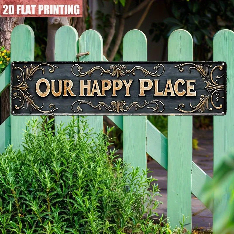 Plat 2D, Panneau mural décoratif en métal vintage 